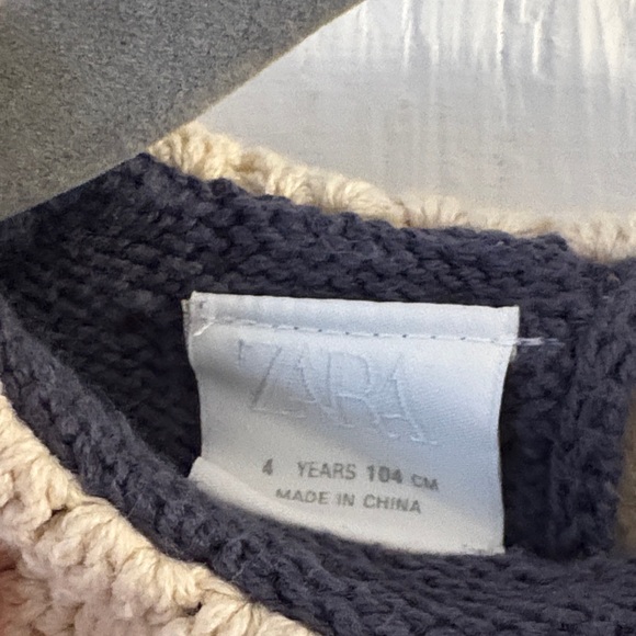 Zara Kids Knit Cardigan and Pants Set - Navy and Tan - Picture 2 of 13